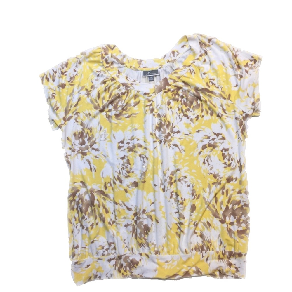 JM COLLECTION VNeck Short Sleeve Top